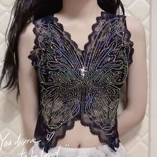 Butterfly Cutout Lace Camisole Top for Women Summer Sexy See-Through Vest Hot Girl Style Sleeveless Inner or Outer Wear