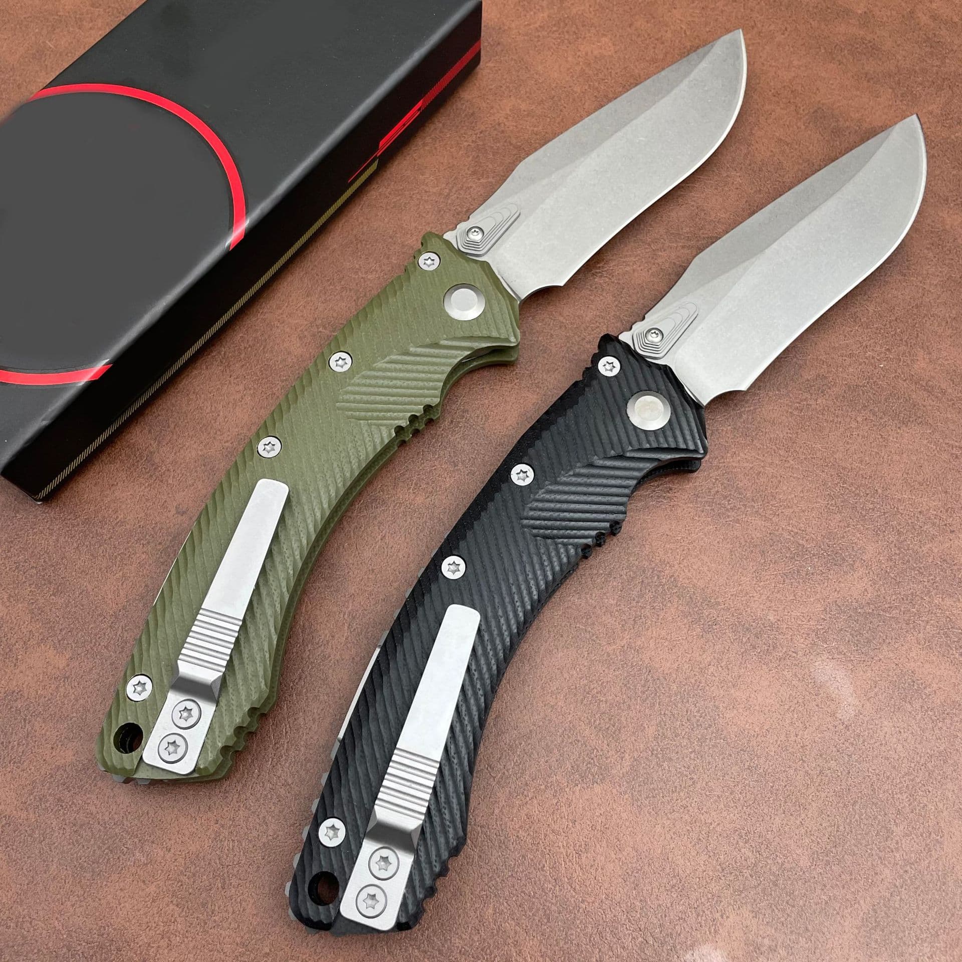 New Cross-Border Microtech Amphibian Folding Knife G10 Handle High Hardness Outdoor Camping Portable Sharp Folding Knife