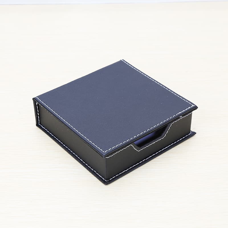 Minimalist Sticky Note Box Leather Small Storage Container Desktop Mini Memo Pad Box Card Business Gift