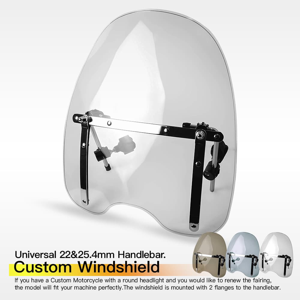 Motorcycle Modified Front Windshield Harley Retro Motorcycle Windshield 18 × 16 Inch HD Transparent Board