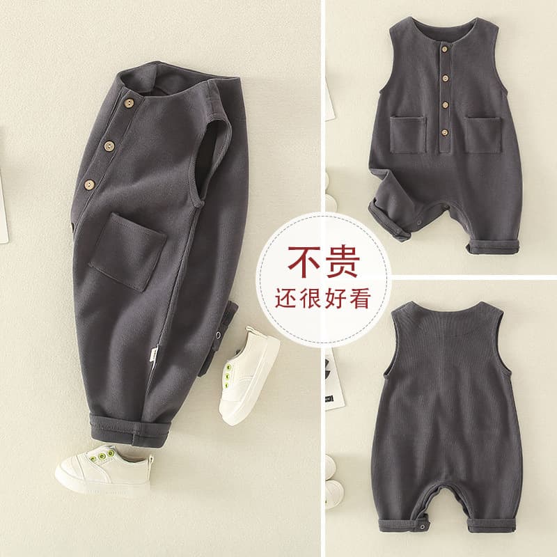 New Spring/Autumn Baby Suspender Sleeveless Romper, Korean Style for Boys 0-12 Months