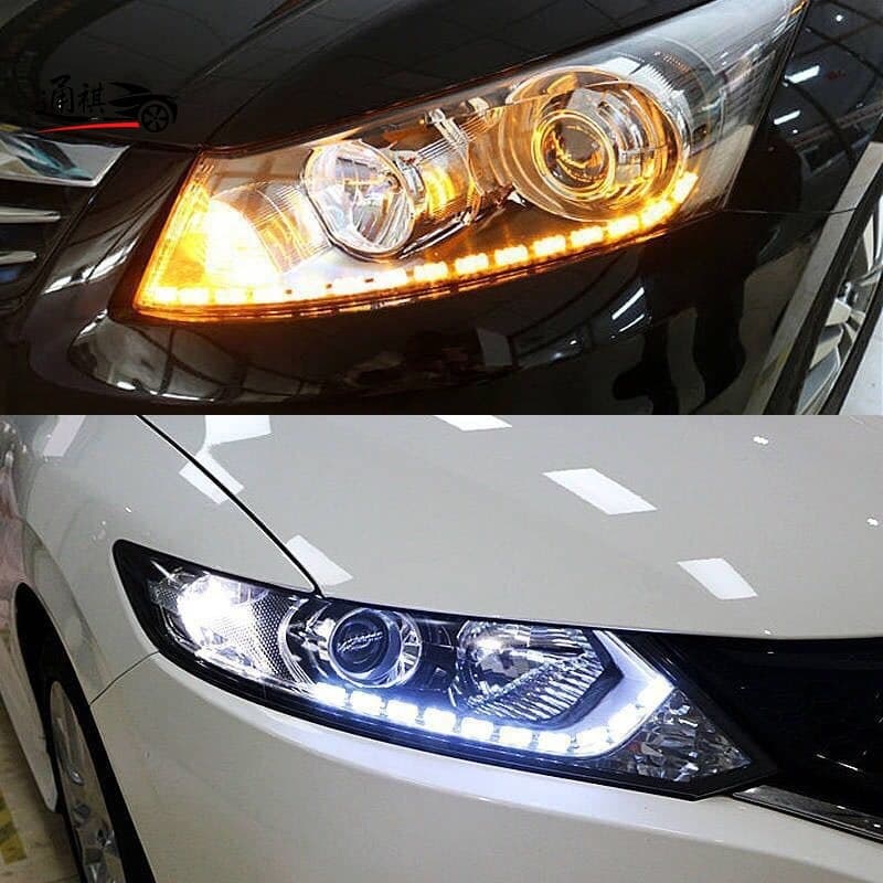 Car Start Scan Crystal Tear Eye Lamp LED Light Guide Daytime Running Lamp Eyebrow Lamp Telescopic Streamer Turning Marquee Lamp