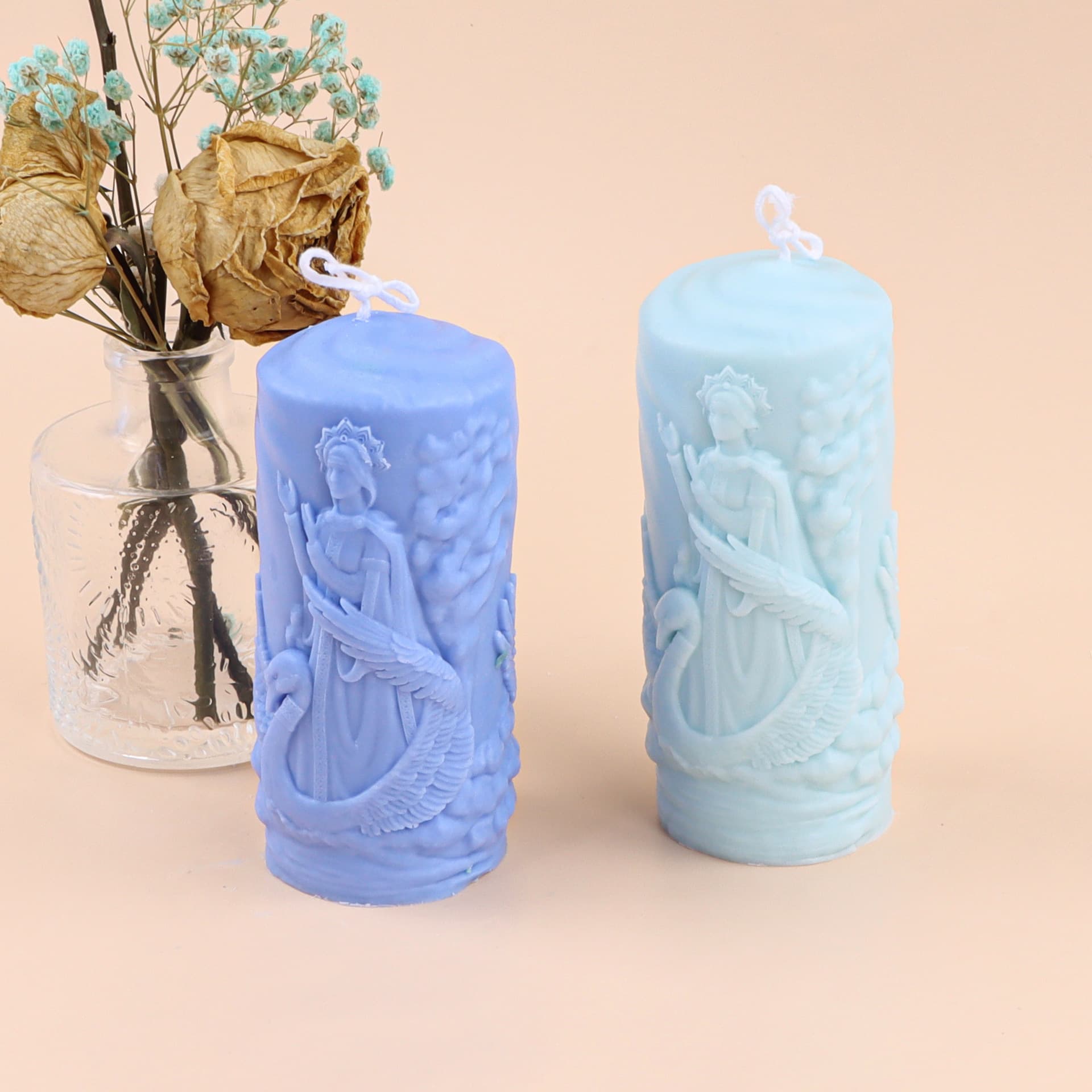 Cross-border Figure Relief Scented Candle Mold DIY New Candle Mold Ins Relief Goddess Pillar Silicone Candle Mold