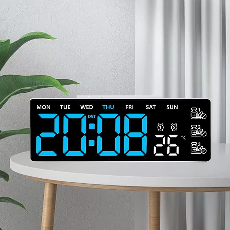 New Medication Reminder Alarm Clock LED Multifunctional Alarm Clock Simple Desktop Clock with Temperature Display 5518