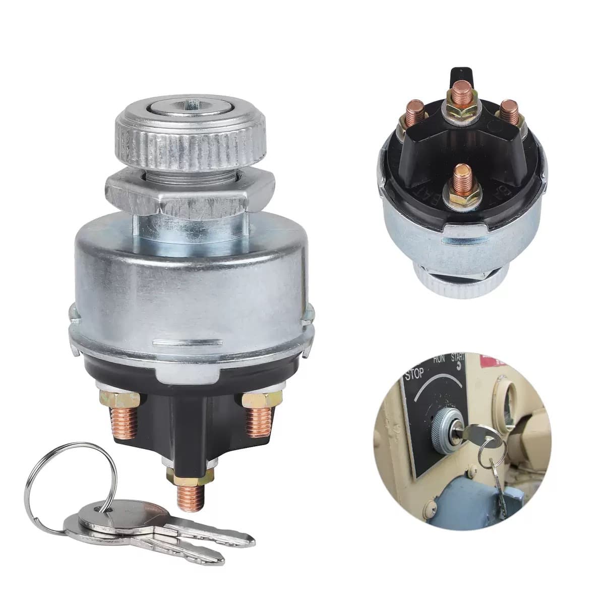 Universal ignition switch 417 for cross-border vehicles, trucks, agricultural vehicles, forklifts, and engineering vehicles.