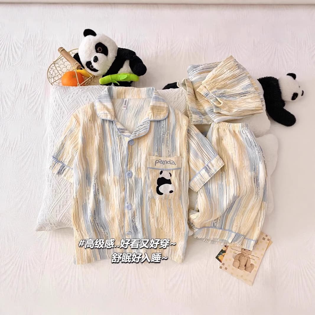 Children's Pajamas, Boys, Middle and Large Kidsren, Girls, Plus Size Summer Kidsren's Home Clothes, Cloud Cotton Thin Suit