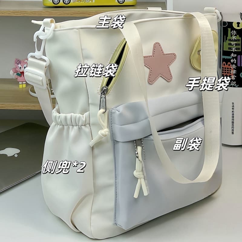 Japanese New Ins Cute Student Handbag Tutoring Bag Crossbody High School Large Capacity Casual Class Bag