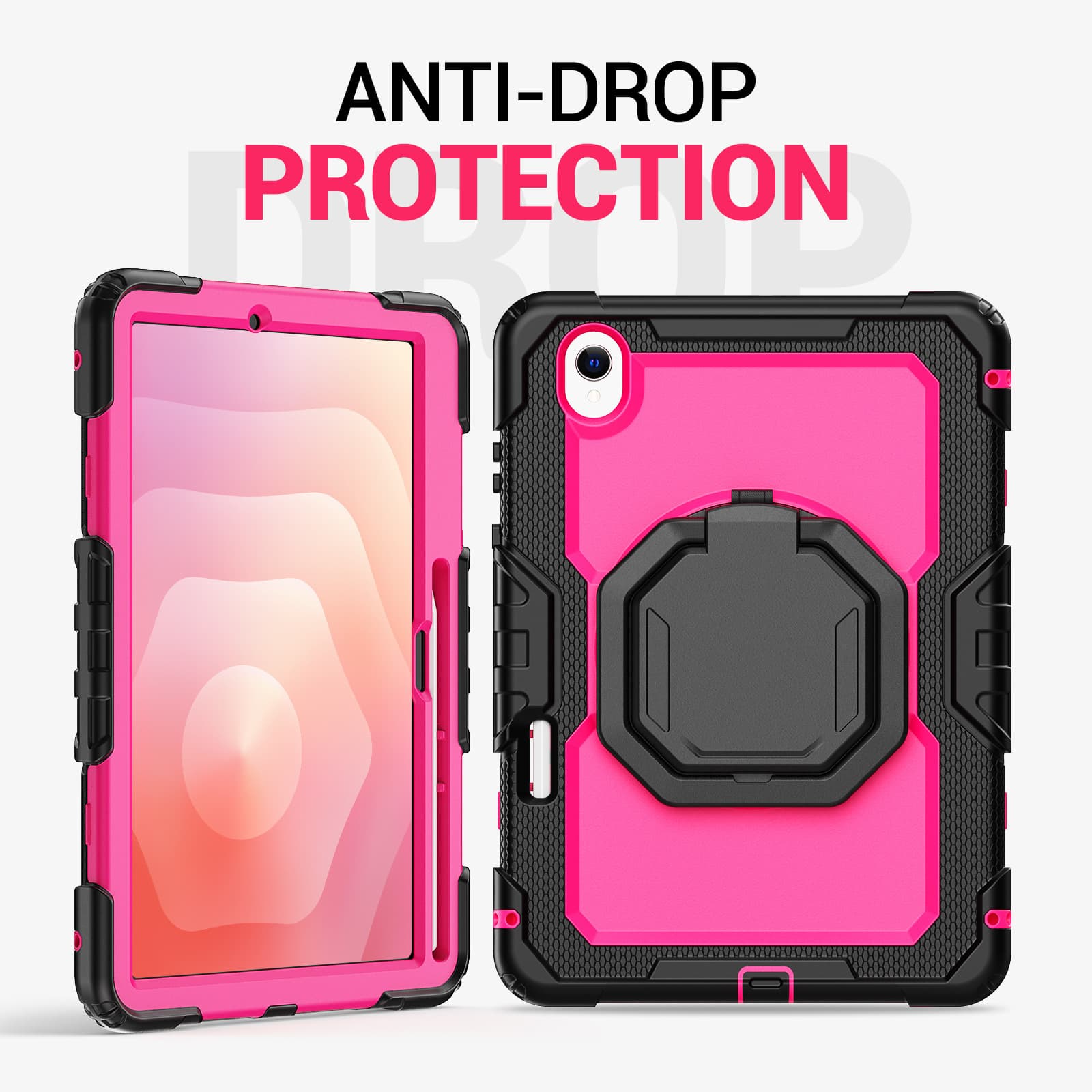 Universal Cross-border Compatible Samsung Tab S11 Case with Hand Strap and Rotating Stand X730/736 Silicone Shockproof Heavy-duty Protective Cover
