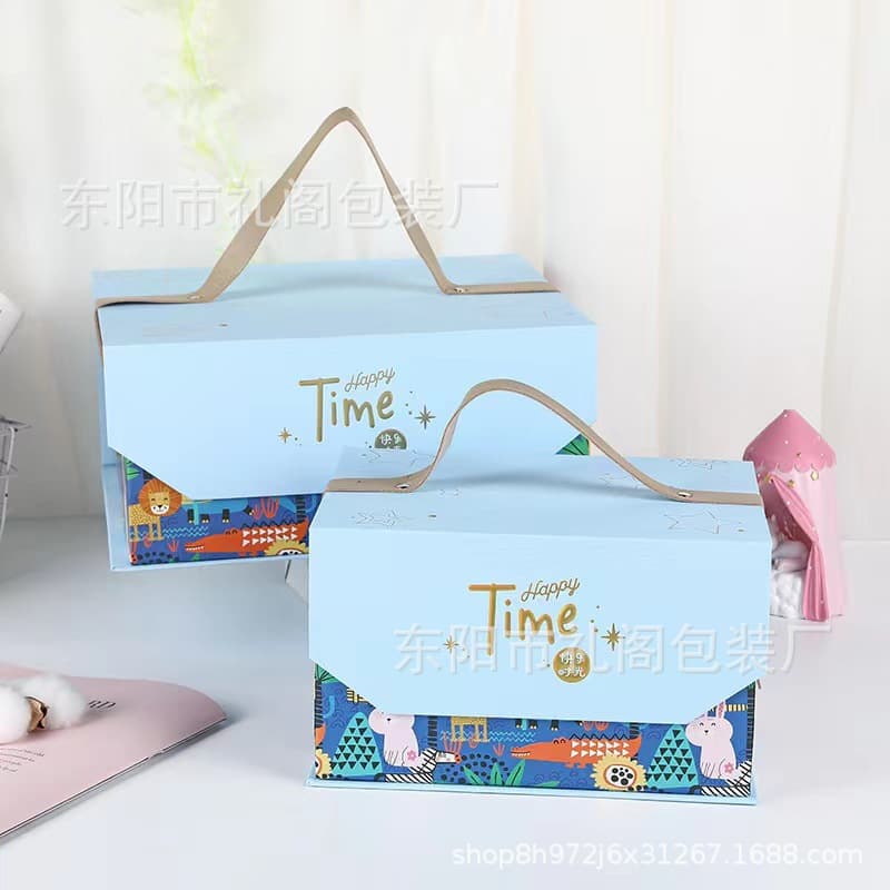 Baby Birthday Party Favor Gift Box Children's Full Moon First Birthday Gift Packaging Box Toy Gift Box Empty Box