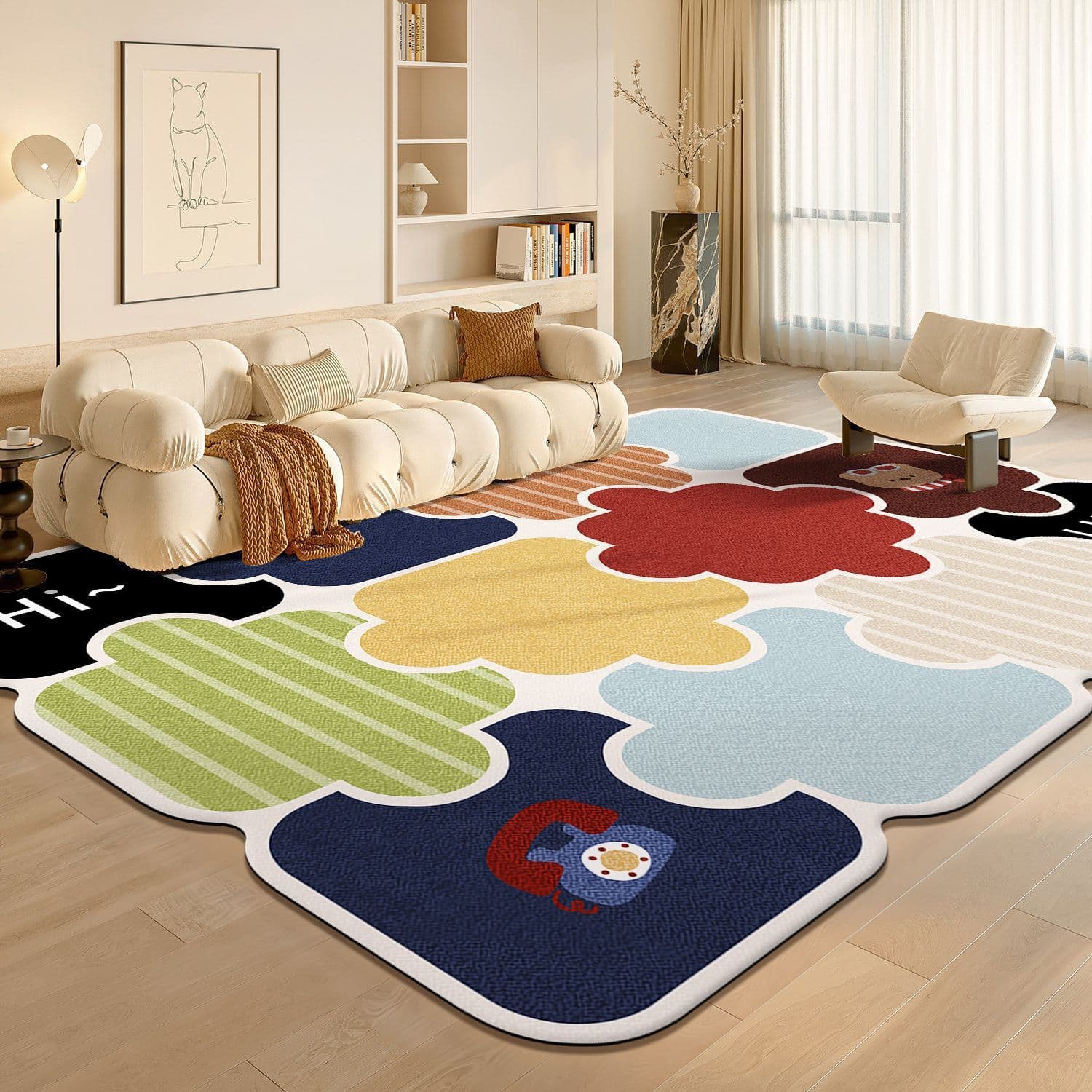 New dopamine color block puzzle style living room wear-resistant easy-care sofa blanket bedroom dirty cooling bedside blanket