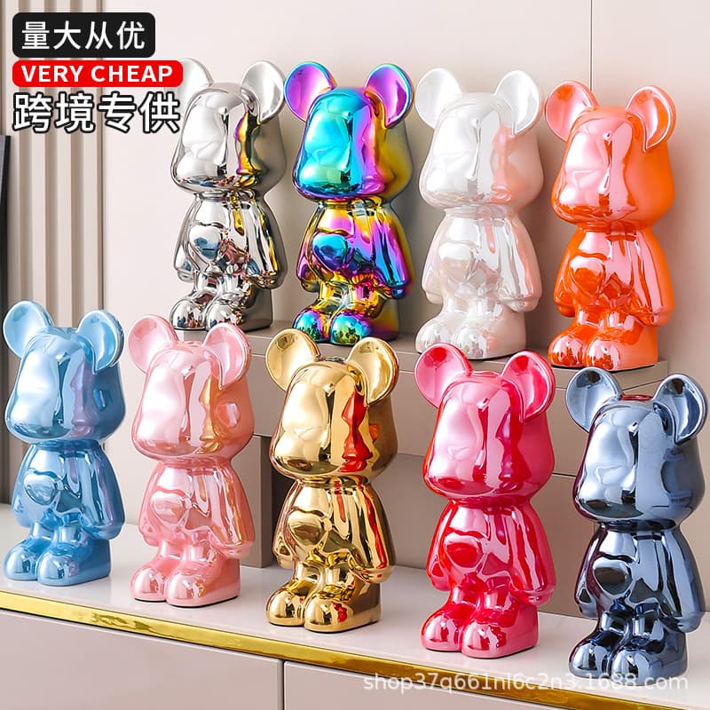 Internet Celebrity Violent Bear Ornaments Care Bear Piggy Bank Home Living Room Wine Cabinet TV Cabinet Decoration Housewarming Gift