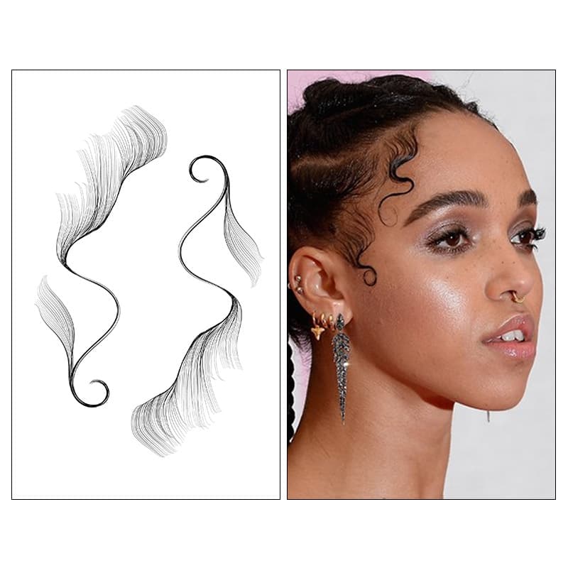 Zhenxiang Hair Edge Tattoo European And American Hairline Stickers Fake Hair Forehead Patch Geometric Shape Transfer Sticker