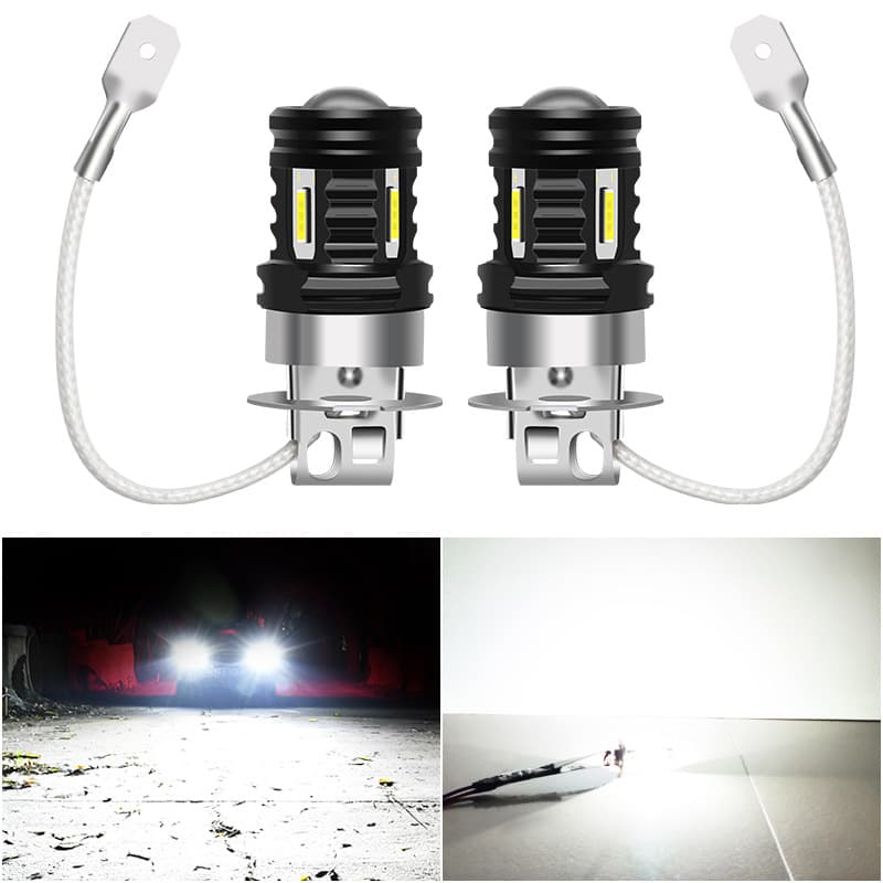 H3 80W CSP1860 4SMD 6000K white light four-sided high brightness decoding fog light car LED fog light