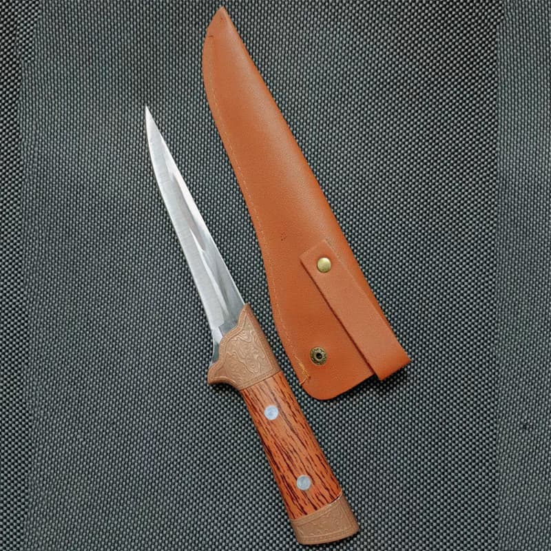 Sharp Slaughter Boning Knife, Chef's Meat Slicer, Commercial Small Curved Skinning Knife for Pork and Fish