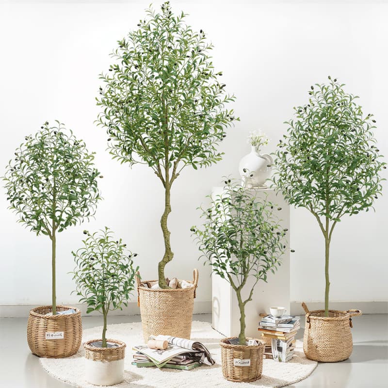 Amazon Large Artificial Plant Popular Fake Greenery Potted Plant Nordic Indoor Window Display Artificial Tree