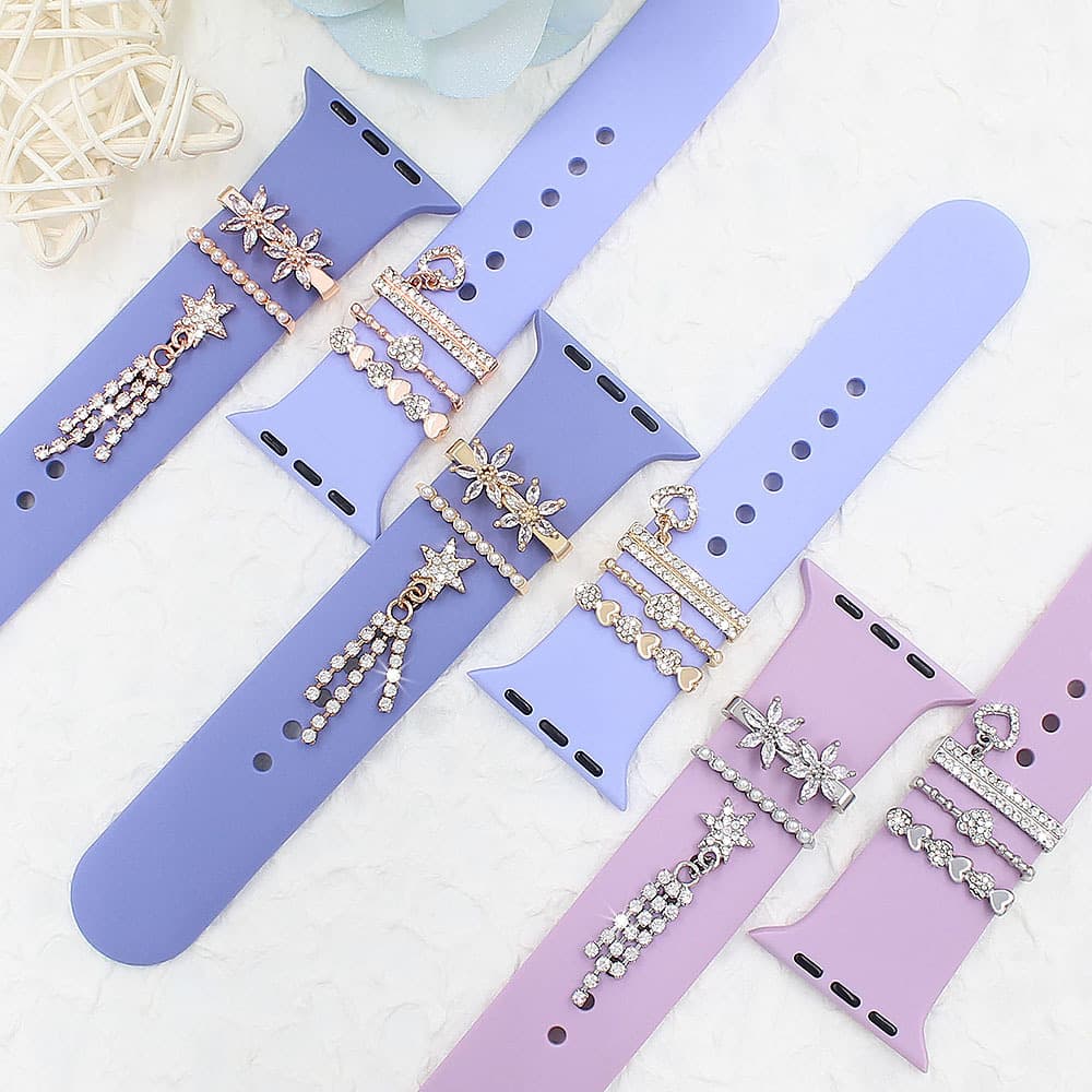 Universal Silicone Watch Band Decorative Ring for Apple Watch, Decorative Stud