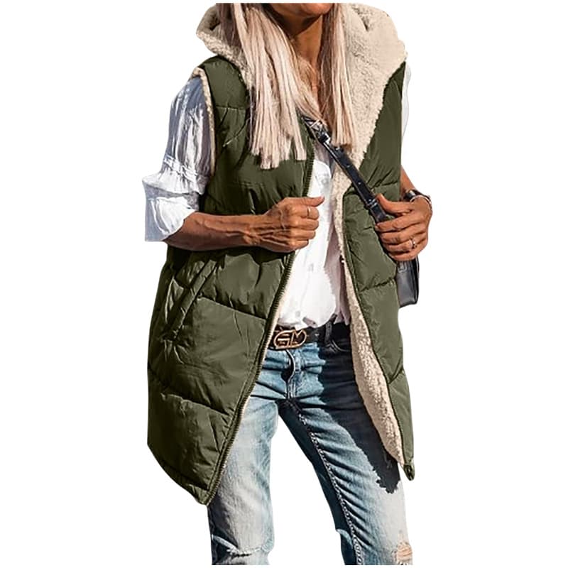 Spot 2023 Amazon European and American solid color hooded cotton vest reversible slim fit seven colors eight sizes winter vest