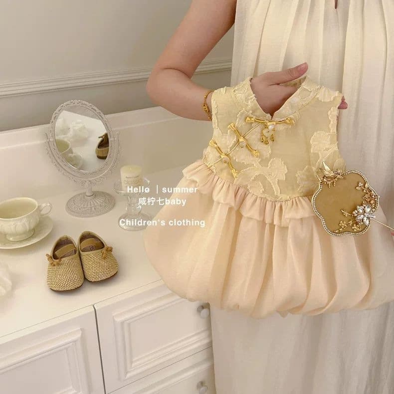 Changle Weiyang Original Girls Summer Dress New Chinese Style Baby Hanbok Dress