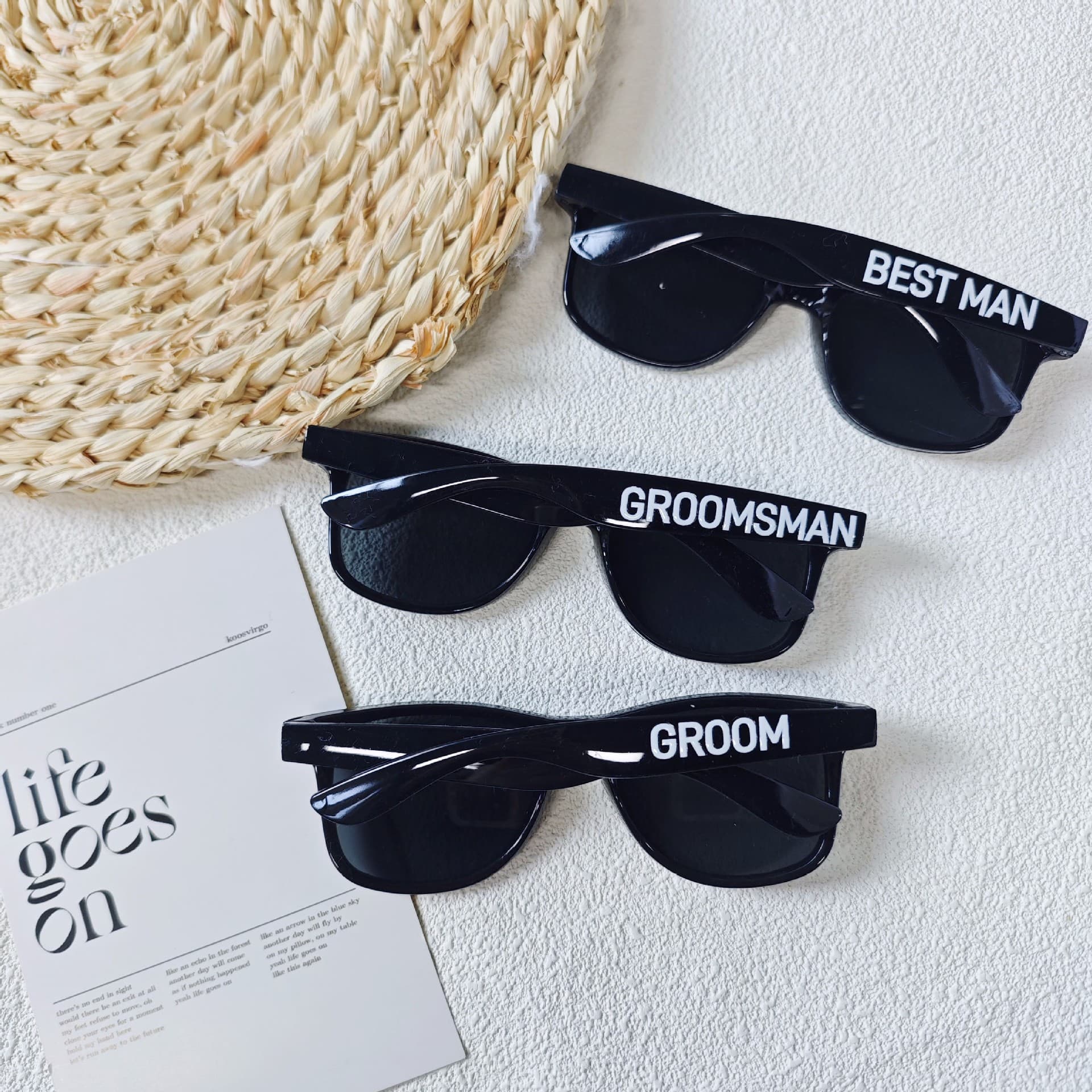 Groom Best Man Groomsman Black Sunglasses Wedding Decoration Photo Prop Gift