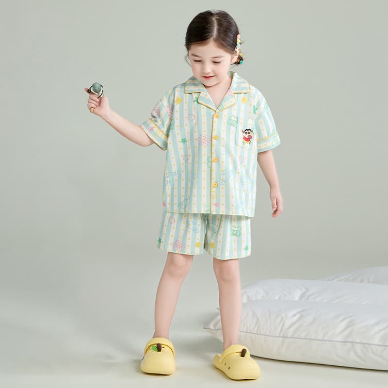 Children's Pajamas Girls Summer Thin Cotton 2026 New Style A-Class Pure Cotton Short Sleeve Homewear Set