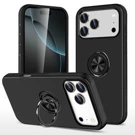 Cross-Border Compatible iPhone 17 Pro Max Magnetic Ring Phone Case Apple 16 Two-in-One Stand Protective Cover