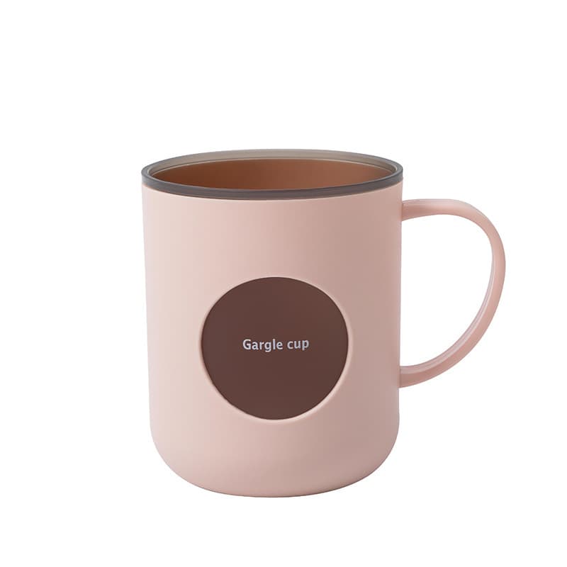 Double-layer Contrast Color Mouthwash Cup for Home Bathroom Toothbrush Cup with Handle, Cute Couple Cup, Durable and Drop-resistant Rinsing Cup