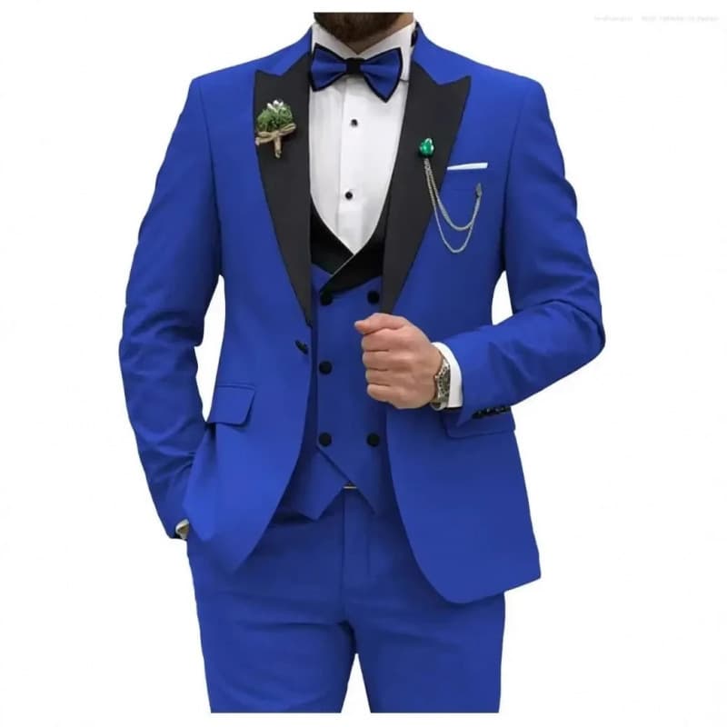 Cross-border European and American Men's Three-Piece Suit, Amazon Business Slim-Fit Suit Set, British Style Premium Look