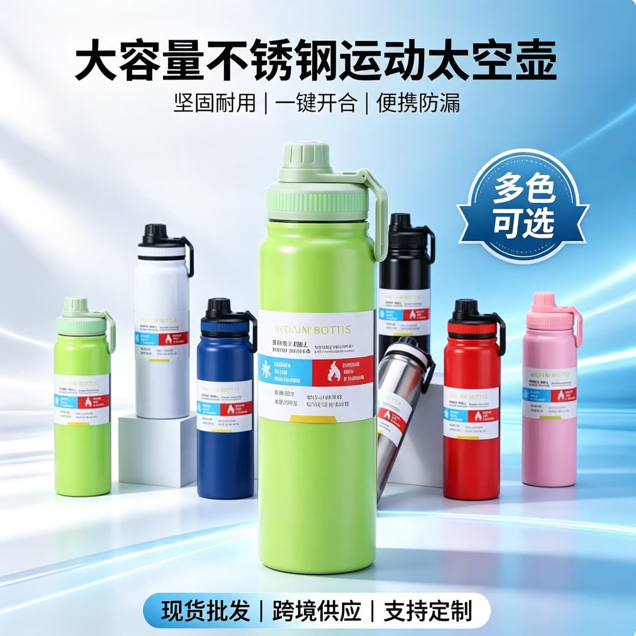 Cross-border large capacity thermal insulation and cold insulation space kettle 304 stainless steel cup outdoor car office convenient sports water cup