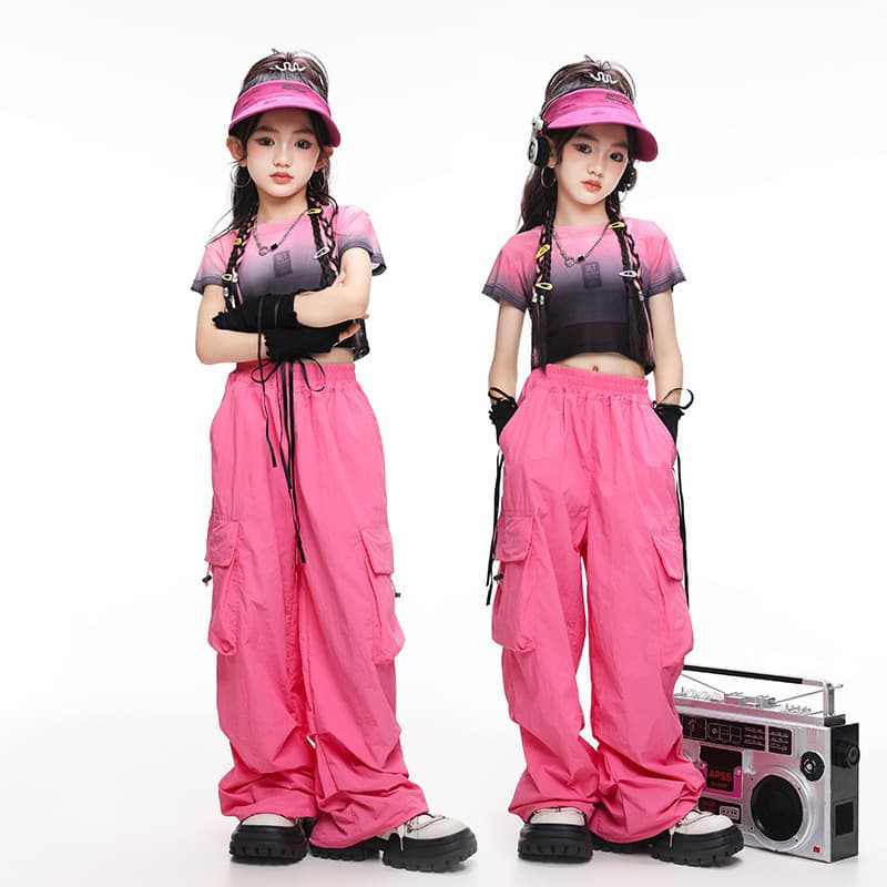 Girls' Jazz Dance Costume, Korean Style Crop Top, Spicy Girl Outfit, Summer Catwalk Jazz Performance Wear