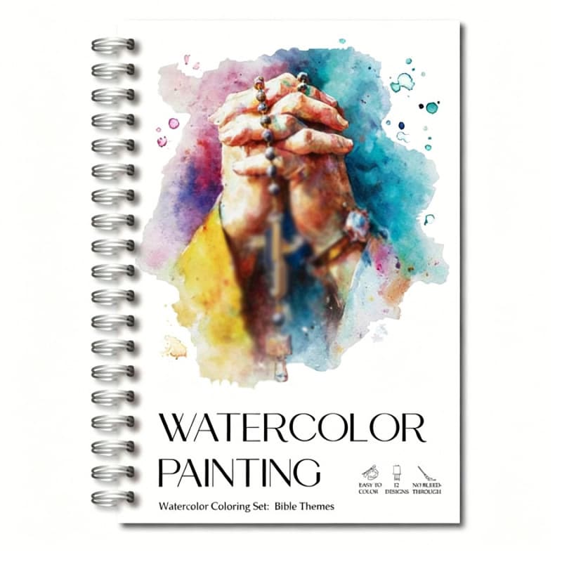 New Product Christian Bible Verses Watercolor Coloring Book Watercolor Painting Book