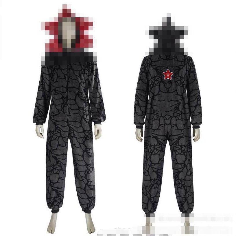 Halloween Stranger Things Character Cosplay Cannibal Flower One-Piece Pajamas Hooded Plush Coral Fleece Couple Loungewear