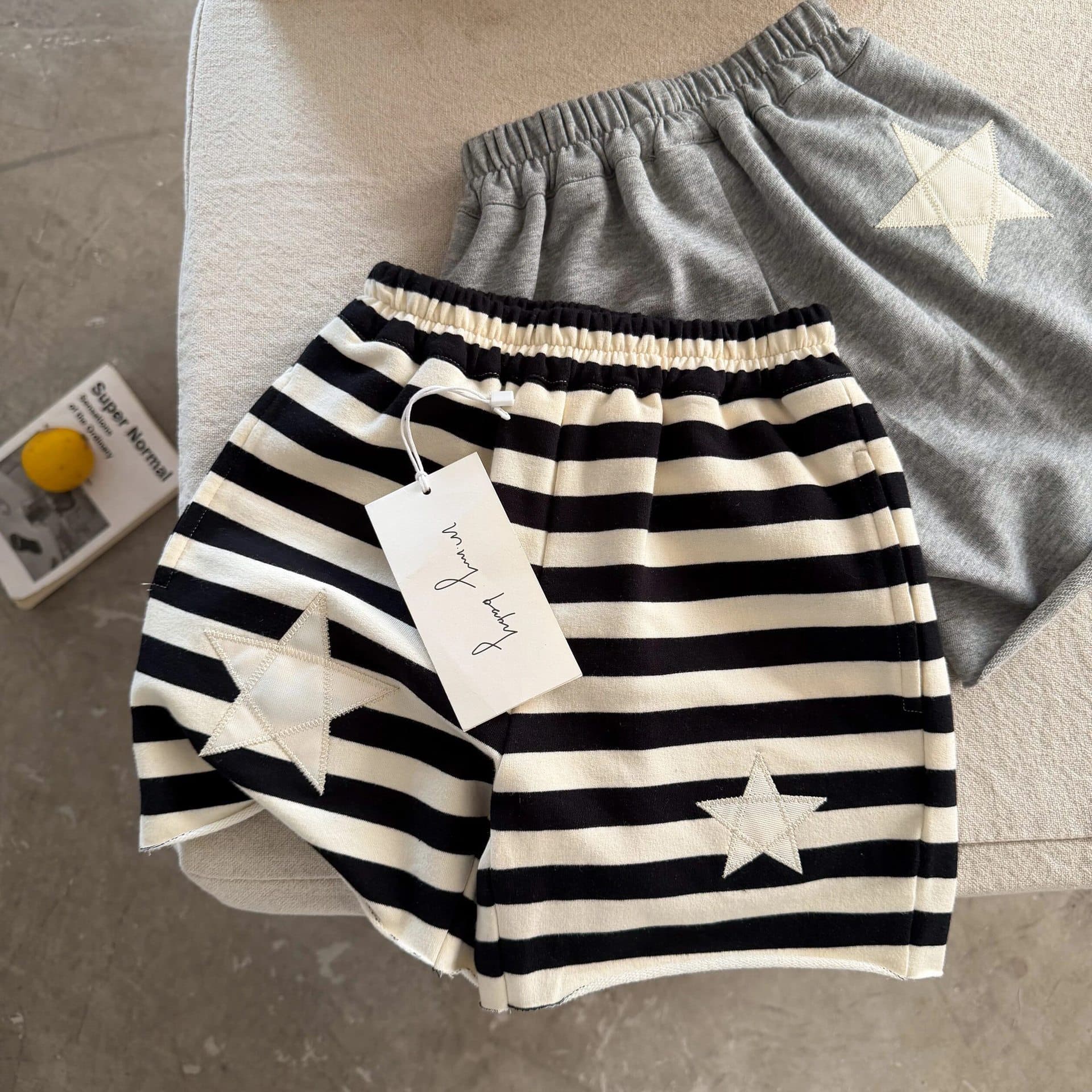 2026 summer children's striped shorts men's thin children's star five-point pants pure cotton baby medium pants women's breathable