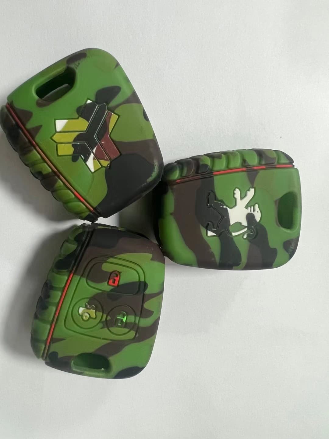 Camouflage color silicone key case, motorcycle silicone key case, car soft glue key case, various models available