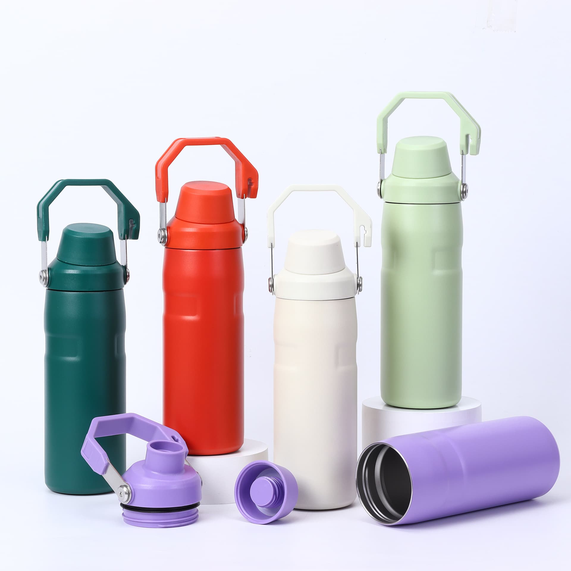 New Cross-Border 304 Stainless Steel Insulated Cup with Handle, Outdoor Sports Portable Travel Water Bottle, Factory Direct