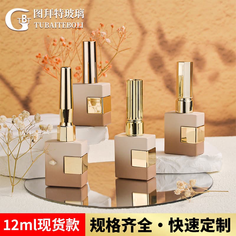 Source Factory 12ml Gel Polish Bottle Patch Bottle Gel Polish Empty Bottle Champagne Gold Gel Polish Bottle