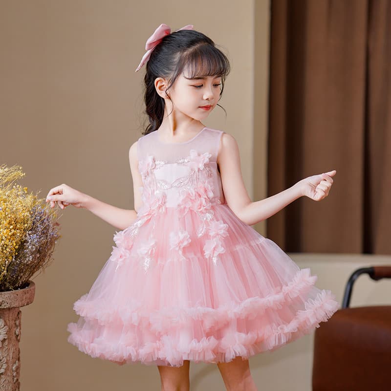 2023 New Summer Children's Day Performance Dress Princess Tutu Vest Skirt for Girls Ages 3-12