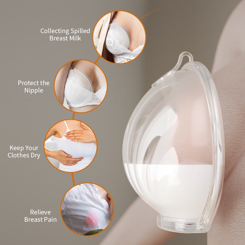 Washable Milk Collector Breast Milk Collector Anti-Leak Pad Hands-Free Wearable Milk Collector