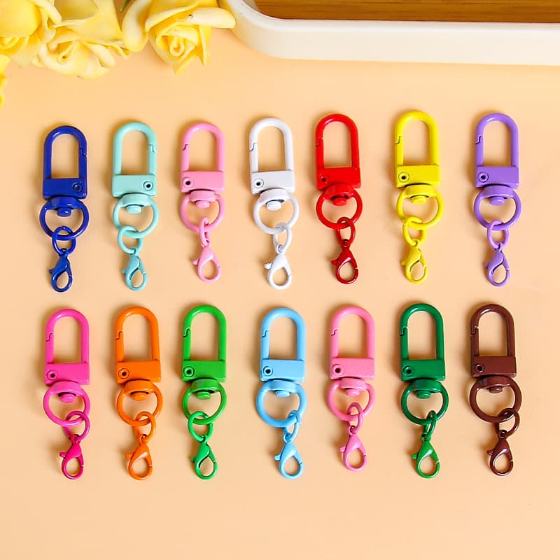 Color Paint U-Shaped Small Door Buckle Hardware Accessories 12mm Lobster Clasp Accessories DIY Keychain Hanging Ornaments Doll Hanging Buckle