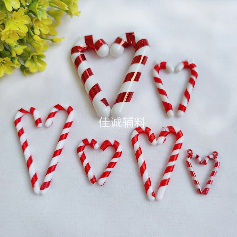 Mini Santa Claus Candy Canes, DIY Craft Decoration Accessories, Electroplated/Ribbon Small Candy Canes, 2.5-7.5CM