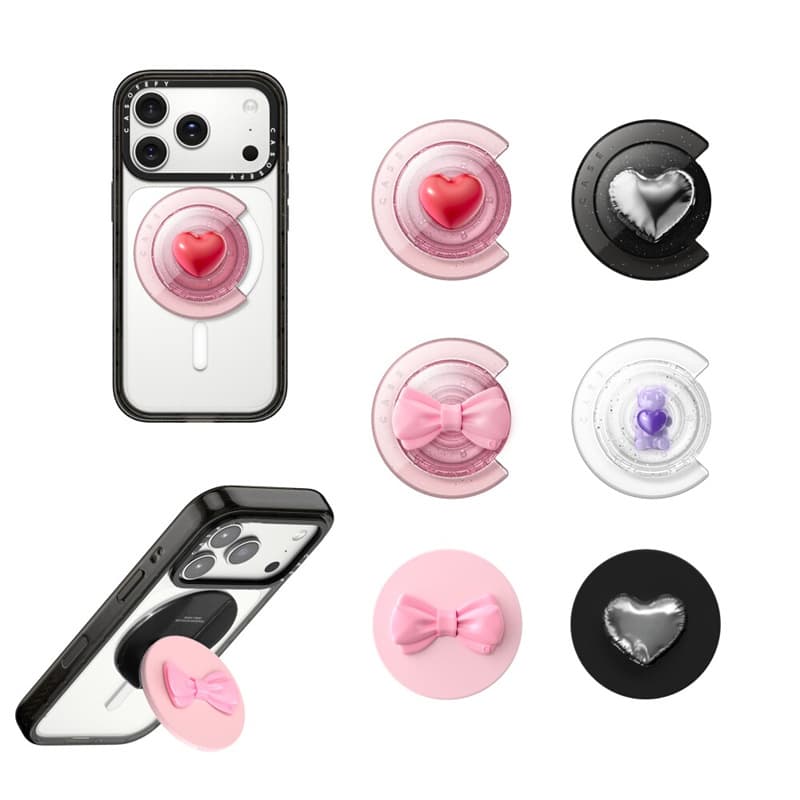 C home three-dimensional pink bow magnetic folding stand love air bag mobile phone MagSafe stand chasing dramas