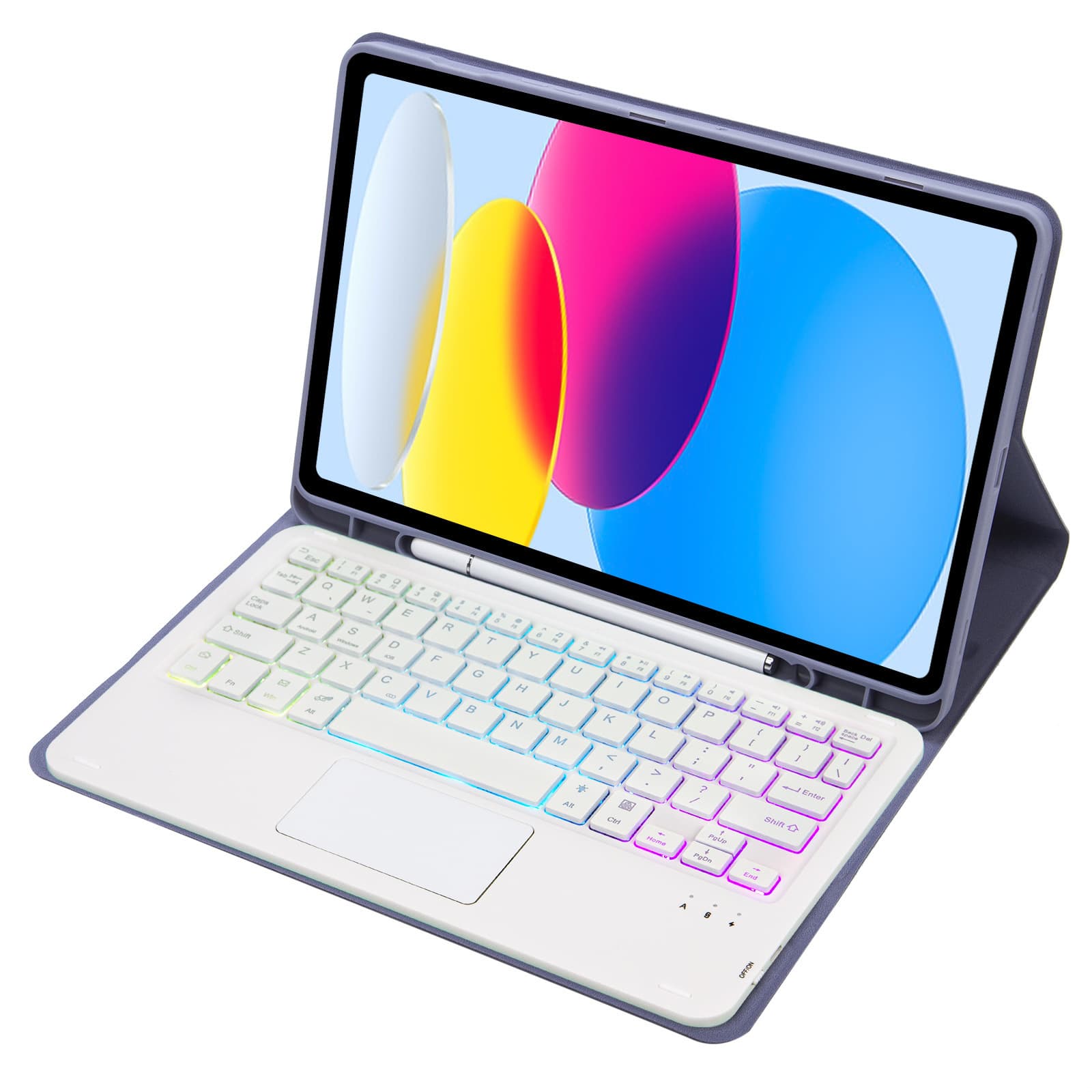 iPad Pro 11 10.9-inch Bluetooth Keyboard Case with Trackpad, Magnetic, Backlit, Pencil Holder, Compatible with 7th/8th/9th Gen