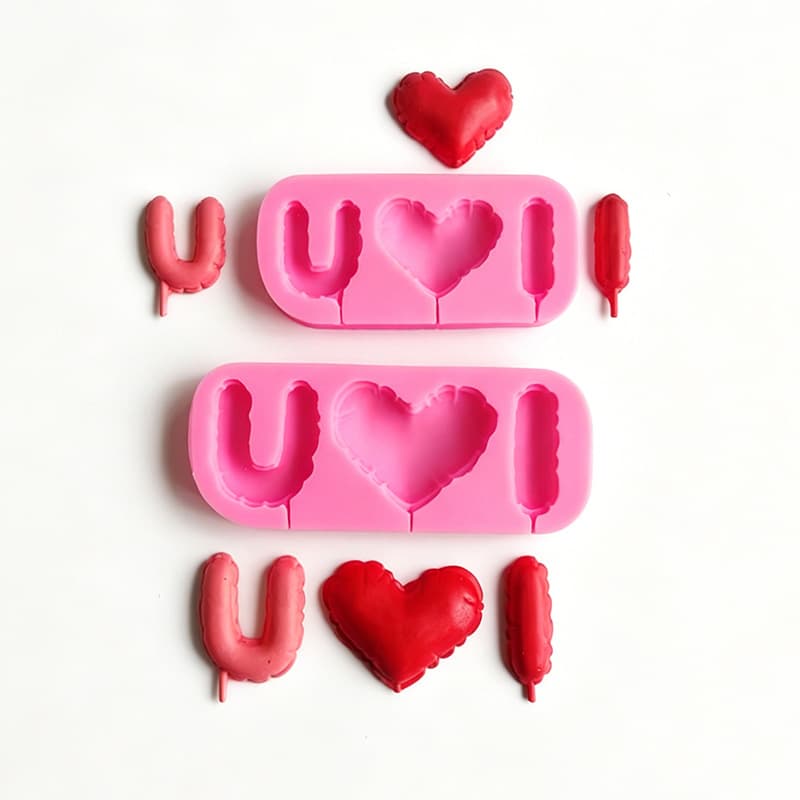 Valentine's Day I Love U Letter Combination Silicone Mold Decoration Cake Candle Insert Wedding Anniversary Decoration