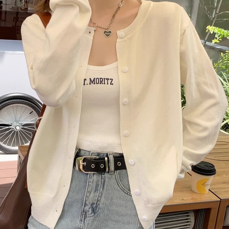 New Knit Cardigan for Women, Loose Fit, Stylish, Slimming, Korean Style, Long Sleeve, In Stock