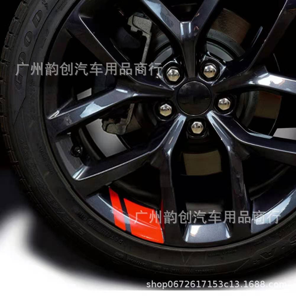Reflective Wheel Hub Stickers Personalized Car Wheel Rim Decorations PVC Material 18-21 Inch Size Strong Adhesive Stripes Pattern