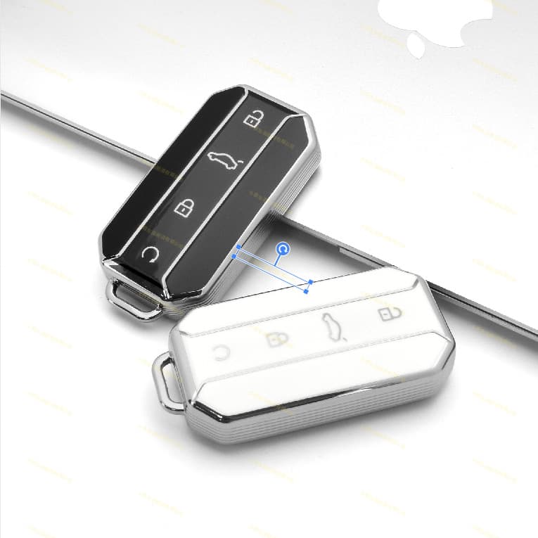 Car Key Case for Chery Omoda/Jetour Jaecoo 2025 Model, Full Coverage Silver Edge