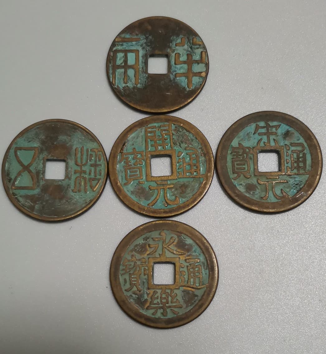 Retro nostalgic antique copper coins Qin Ban Liang Han Wu Zhu coin Tang Kai Yuan Tong Bao Song Yuan Tong Bao Ming Yong Le Tong Bao