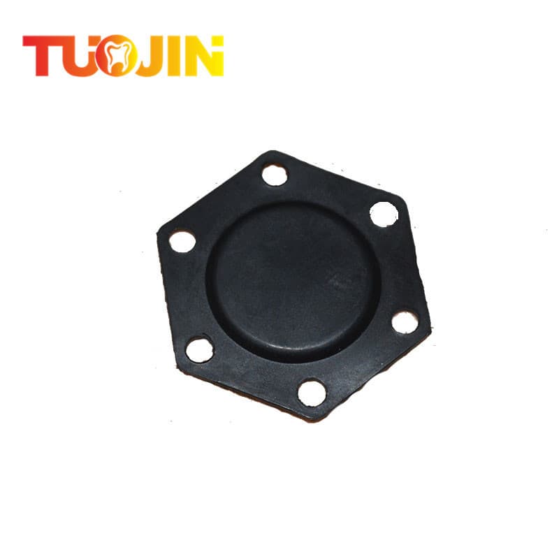 Dental Material Oral Dental Instrument Hexagonal Water Press Valve Diaphragm Hexagonal Rubber Diaphragm Black