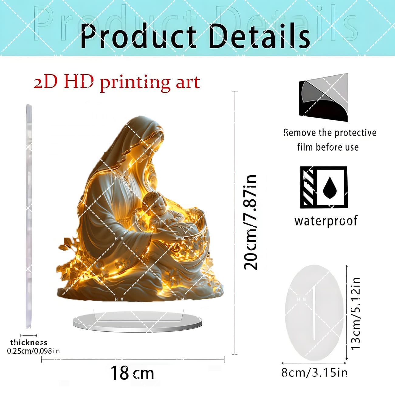 New Cross-Border Bohemian Animal Series 2D Flat Acrylic Desk Ornament for Living Room and Study, Home Decor
