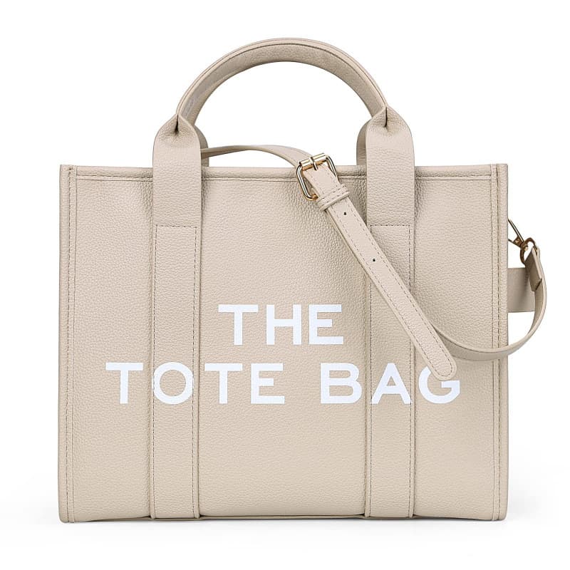 New Crossbody Women's Canvas PU Solid Color Letter Tote Bag, Simple Casual Large Capacity Handbag Shoulder Bag for Women