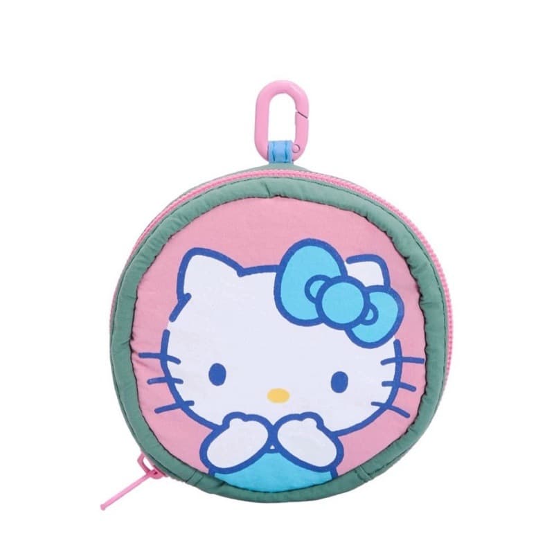 In Stock Japanese Style Cute Cartoon Hello Kitty Coin Purse Mini Pouch Nylon Printed Coin Bag Earphone Storage Bag